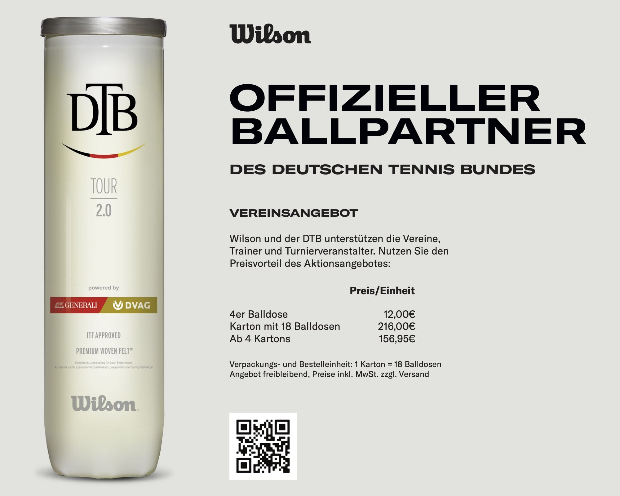 Anzeige Wilson Tennisbälle